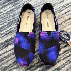 TOMS Women's Cosmic Purple and Black Slip-Ons